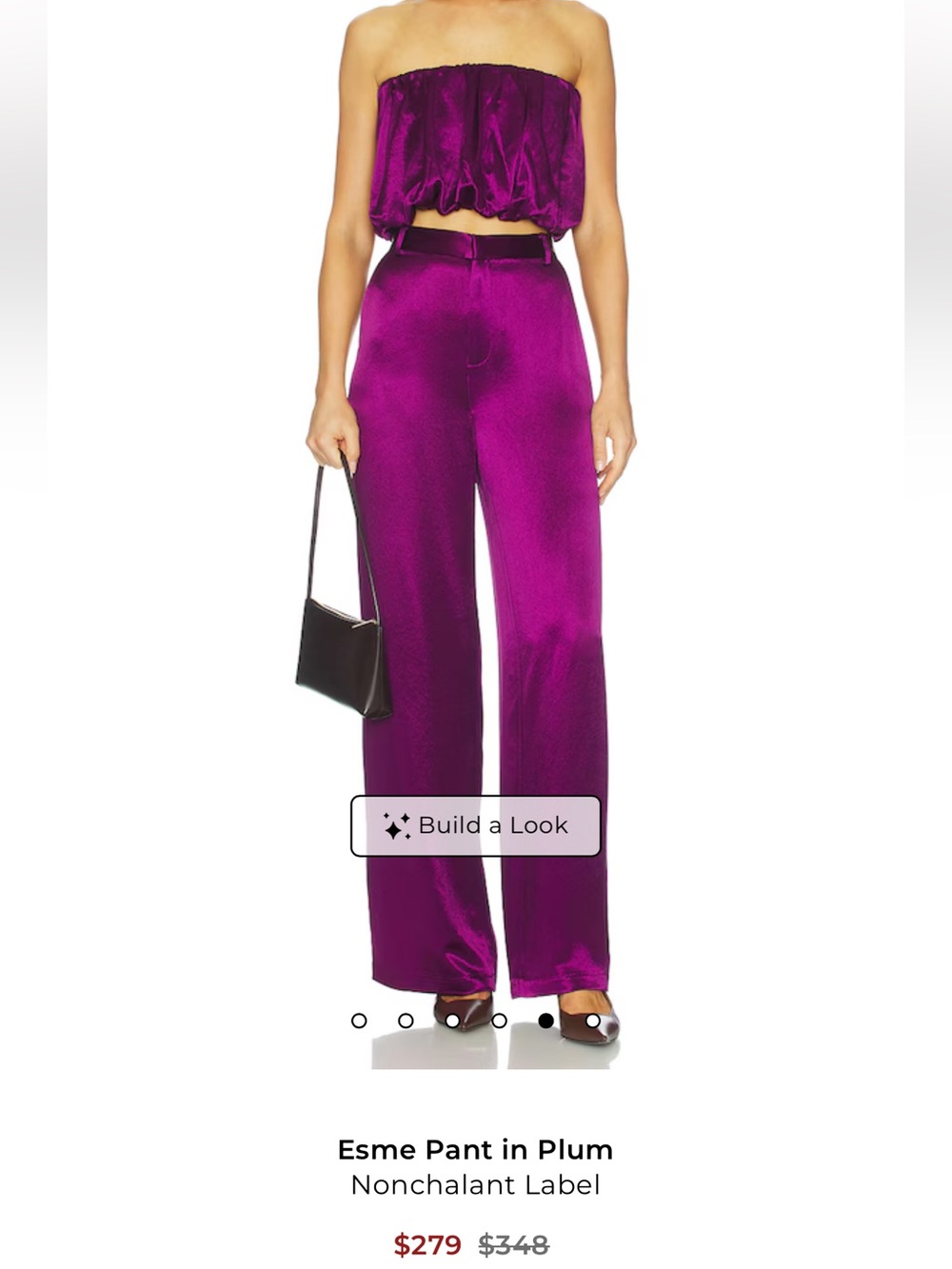NONchalant Esme Plum Wide-Leg Satin Jumpsuit